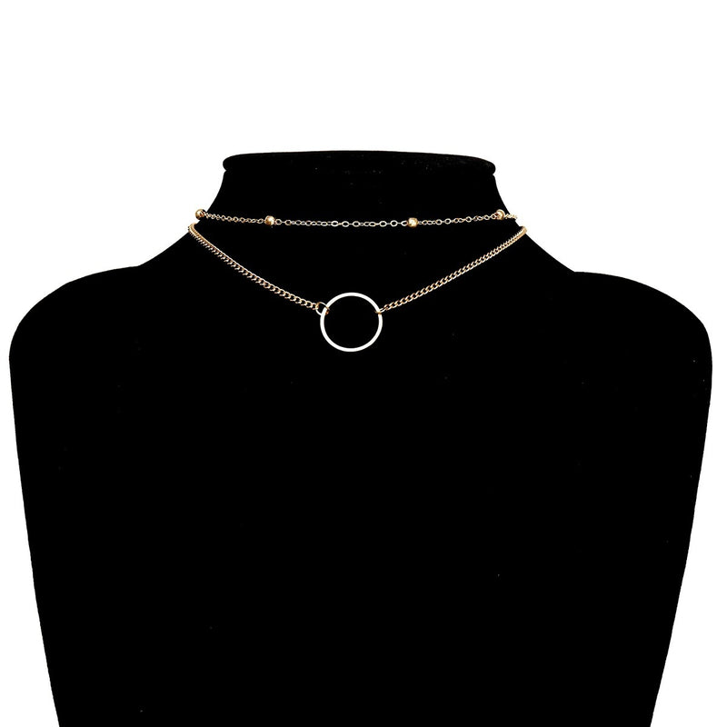 Collar Choker Moderno de Dos Capas