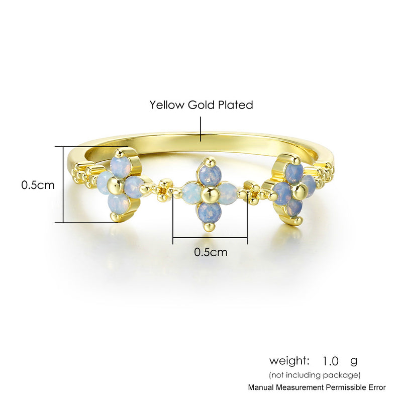 Anillo de mujer con diseño de flores personalizado a la moda