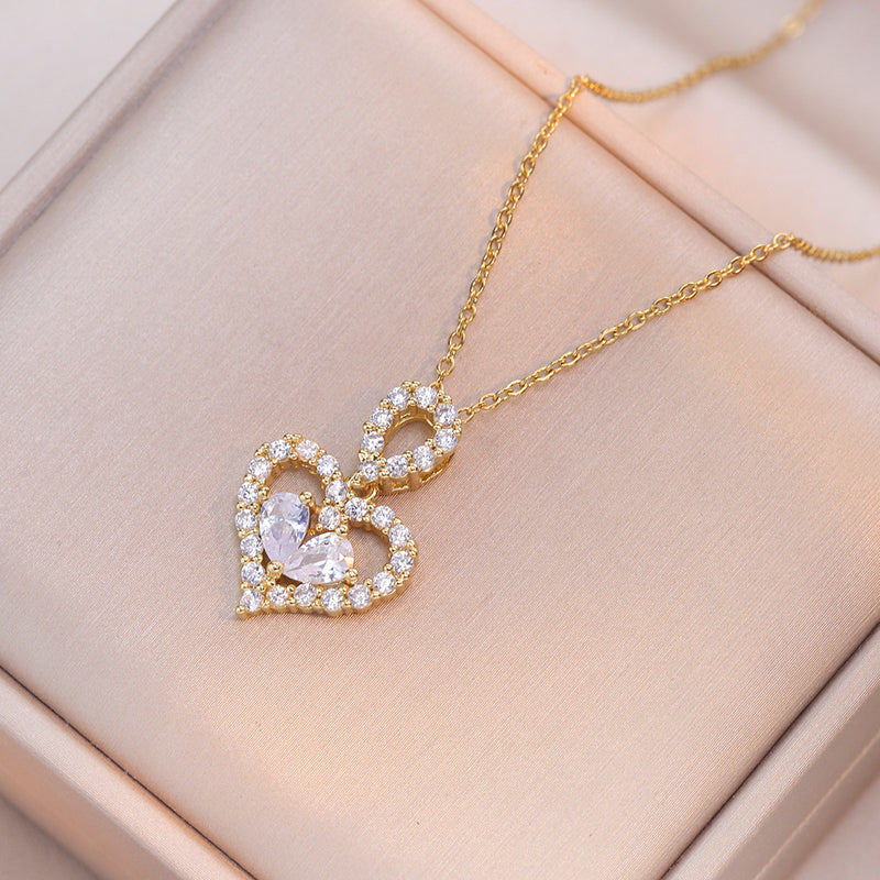 Collares con Colgantes de Corazón de Cristal